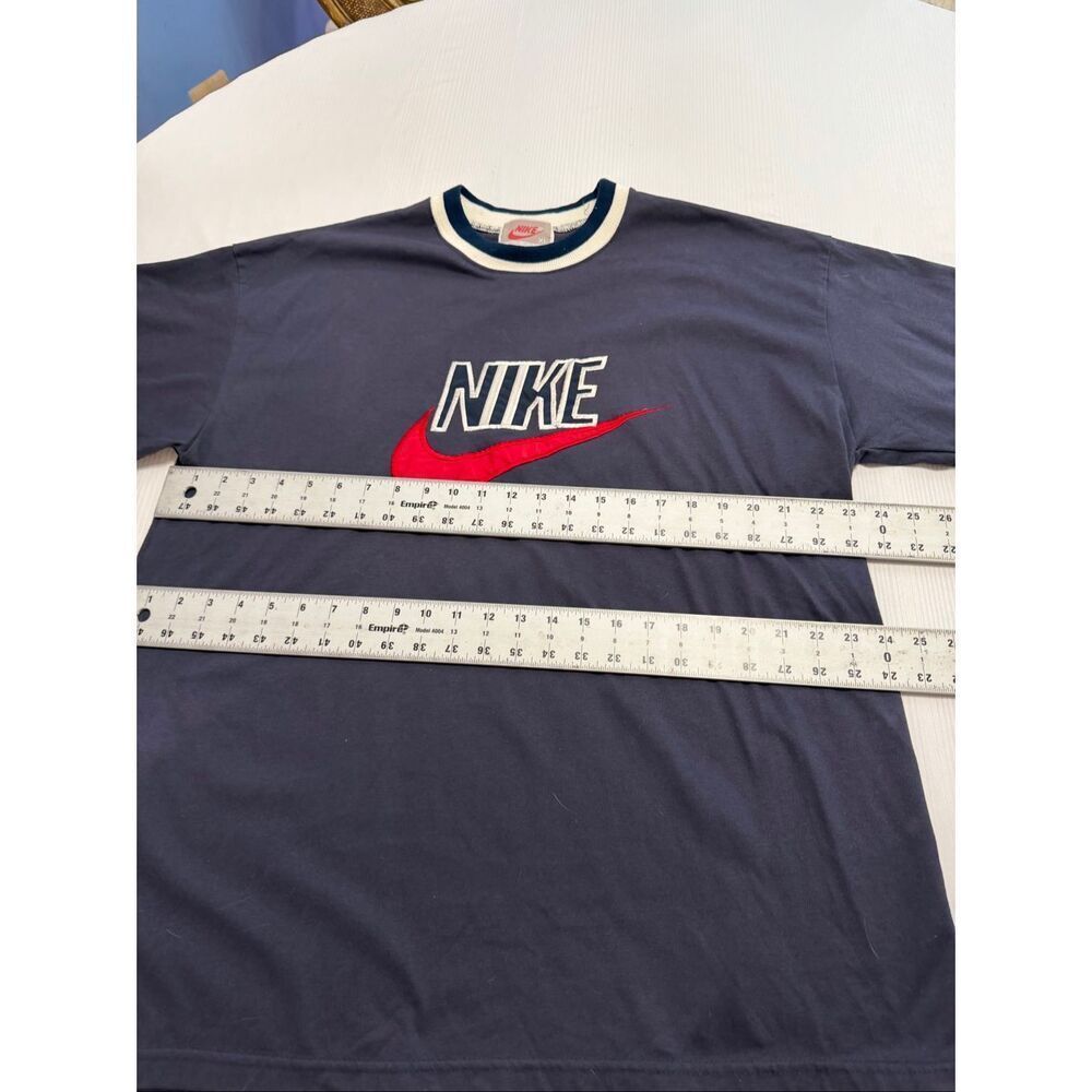 Nike Vintage Navy Blue Swoosh Short Sleeve T-Shirt Size XL - Picture 8 of 10